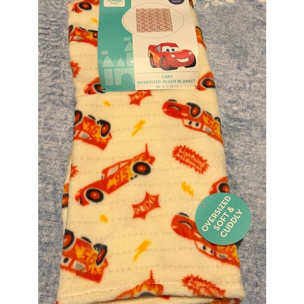 Disney Cars Plush Throw Blanket - White, Red, Yellow, Black